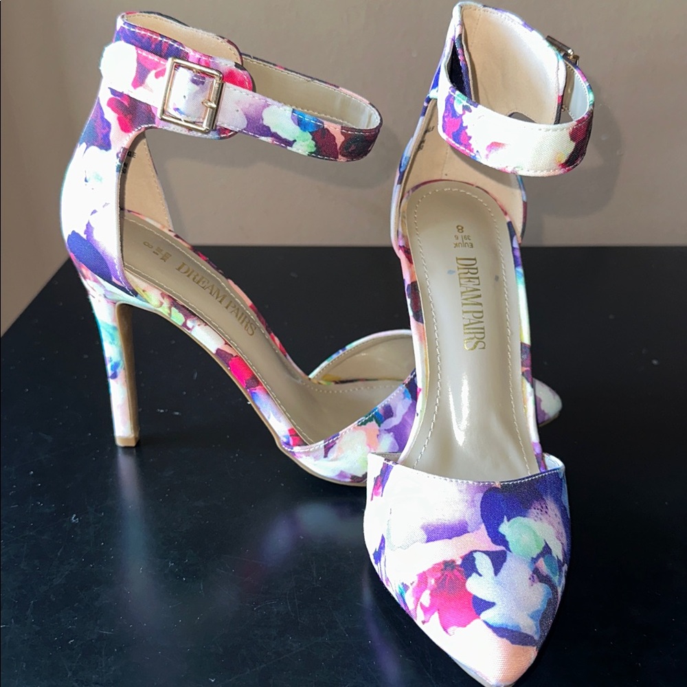 ๐ DREAM PAIRS Floral Ankle Stiletto Heels - Picture 11 of 15